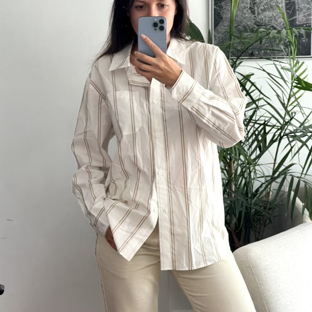 Jenni Kayne The Boyfriend Striped Shirt Size S cotton